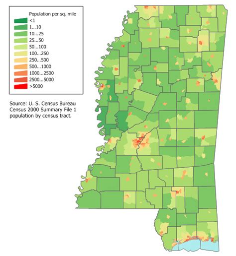 Map Of Mississippi Map Population Density Online