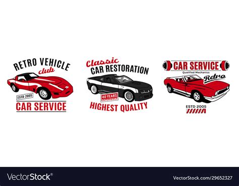 Retro Car Service Logo Royalty Free Vector Image