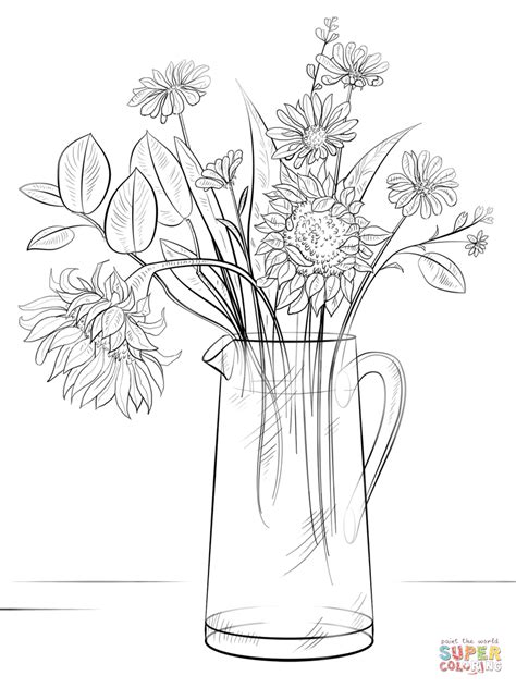 How to draw a flower bouquet art for kids hub. Bouquet of Flowers coloring page | Free Printable Coloring ...