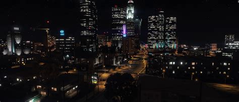 Gta V Los Santos Night New York Skyline Skyline Loading Time