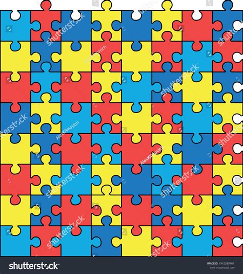 Autismus Bewusstsein Tag Svg Puzzle Stücke.: Stock-Vektorgrafik