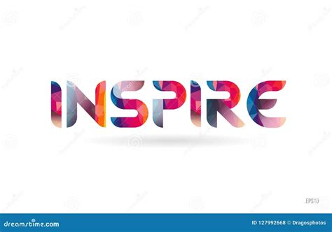 Inspire Colored Rainbow Word Text Suitable For Logo Design Stock Vector