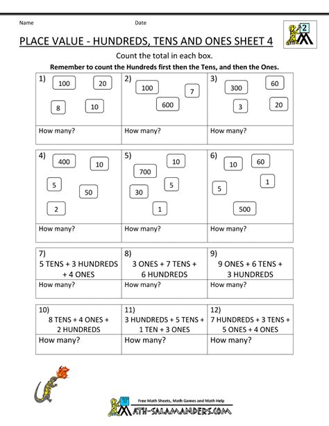 There are a range of skills for you to practice from counting to combining and writing in standard or expanded form. Second Grade Place Value Worksheets