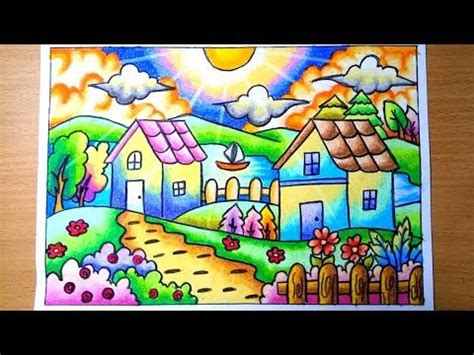 Belajar mewarnai gambar pemandangan alam terlengkap sketsa. Mewarnai Pemandangan Alam Dengan Crayon | Semburat Warna