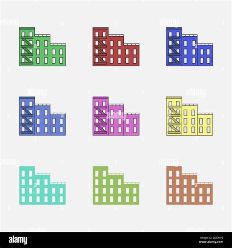 Apartment Building Vector Iscons Illustration Stock Vector Image And Art