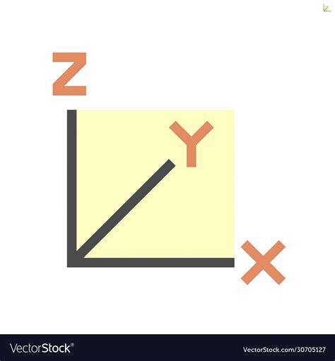 xyz axis for graph statistics display icon vector image