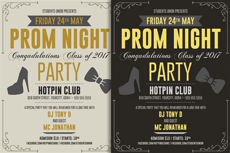 Prom Party Flyer Template Flyer Templates ~ Creative Market