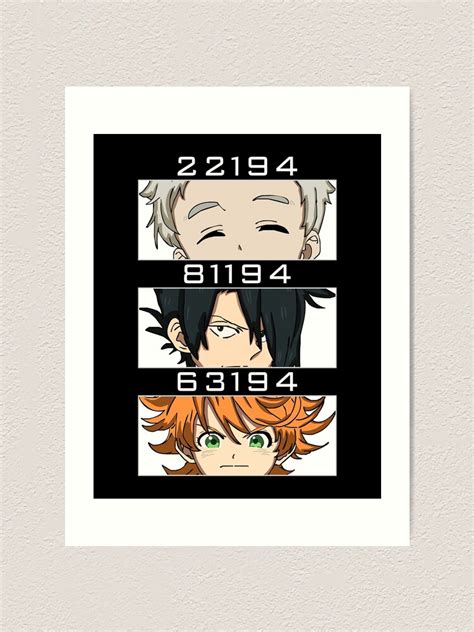 Lámina Artística Norman Ray Emma 22194 63194 81194 Camisa The Promised Neverland Characters
