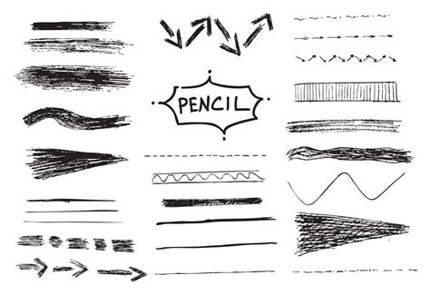 Pencil Stroke Set Vector Illustration 7520443 Vector Art At Vecteezy