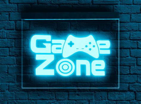 Game Zone Signgame Zone Wall Decorgame Zone Led Signgame Etsy