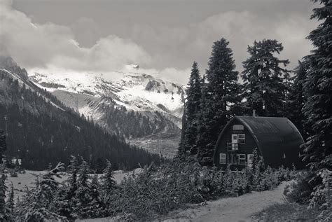 Maybe you would like to learn more about one of these? Elfin Lakes Cabin | A B&W of the Elfin Lakes cabin in the ...