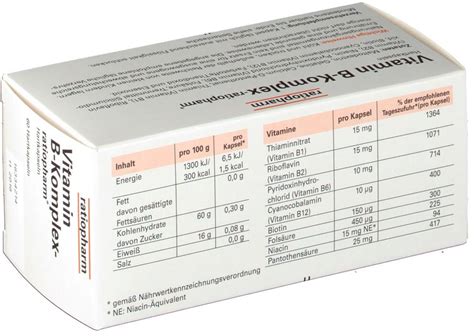 Ratiopharm Vitamin B Komplex Kapseln Ab 999 € Mai 2024 Preise