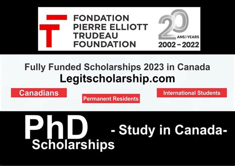 Pierre Elliott Trudeau Foundation Doctoral Scholarship In Canada 2024