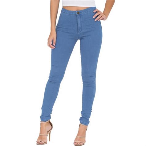 Buy High Waist Jeans Women Skinny Elastic Pencil Pants Sexy Slim Femme Denim