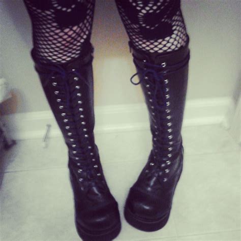 Go's to show you that you never stop learning new ways to make things. my platform knee high lace up goth boots | Goth boots ...