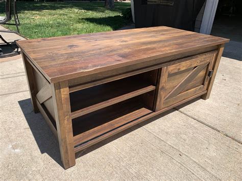 Add to cart this coffee table has a black steel base with a cast top, with a wood look grain. Coffee Tables for sale in Detroit, Michigan | Facebook ...