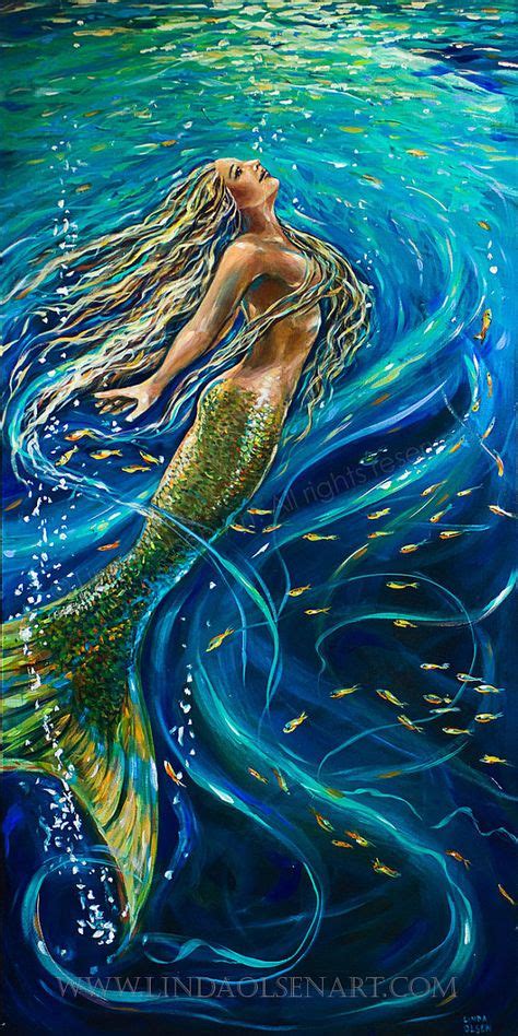 swimming to the surface by olsenislandart on etsy mermaid stuff sirenas arte de sirenas