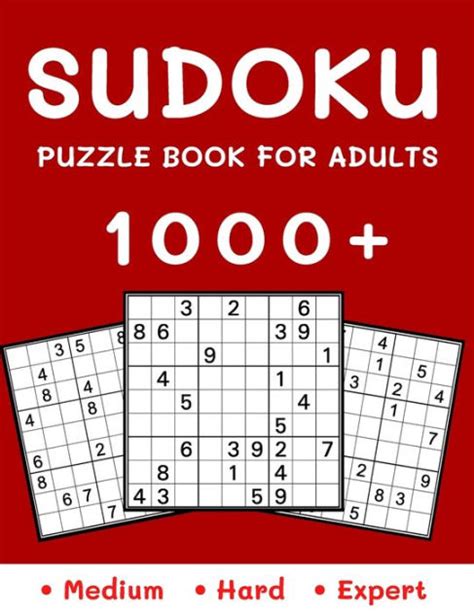 1000 Sudoku Puzzle Book For Adults Medium Hard And Expert Level