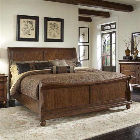 Rustic Traditions Cherry King Sleigh Bed Cymax Business