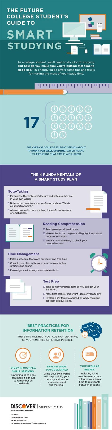 Smart Studying Guide For College Infographic E Learning Infographics