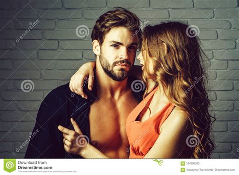 Couple Of Lovers Stock Image Image Of Muscular Orange 124203363