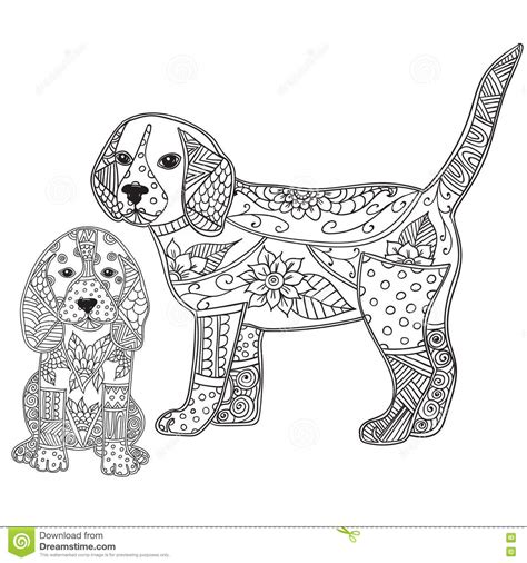 De hond (canis lupus familiaris) is een roofdier uit de familie van de hondachtigen en een gedomesticeerde ondersoort van de wolf. Hond En Puppy Volwassen Antistress Of Kinderen Die Pagina ...