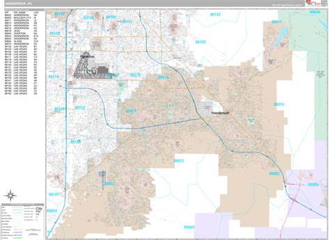 Henderson Nevada Wall Map Premium Style By Marketmaps Mapsales