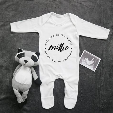 Personalised Welcome To The World Baby Grow Baby Paper And Wool