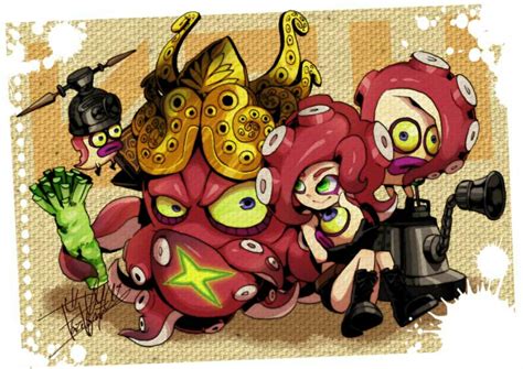 Octoling Takozonesu Octotrooper Dj Octavio Octoball And 1 More Splatoon Drawn By Isamu Ki