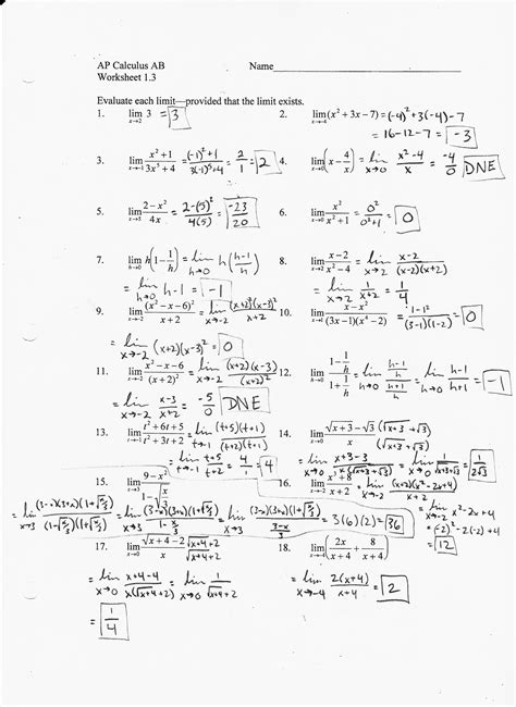 Using the verb to be. 33 Calculus Limits Worksheet With Answers - Notutahituq Worksheet Information