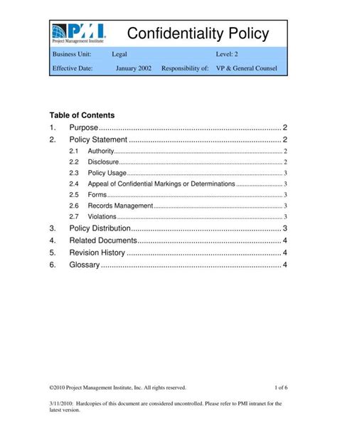 6 Third Party Confidential Information Policy Templates Pdf Word