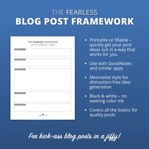 Printable Fillable Blog Post Template / Framework for Quickly | Etsy