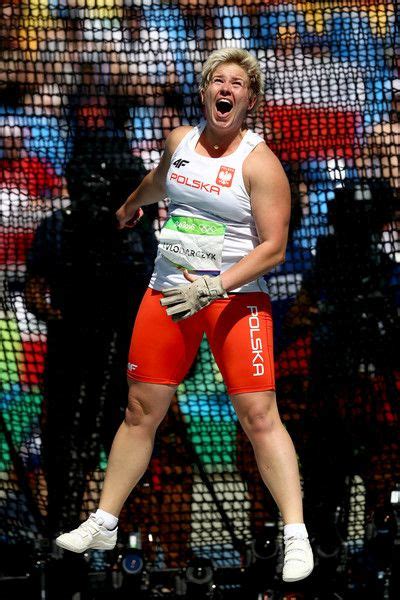 The european champion and olympic silver medalist beat the. Anita Wlodarczyk of Poland reacts during the Women's ...