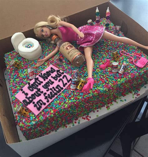 Drunk Barbie Cake 22nd Birthday Cakes Guys 21st Birthday Funny