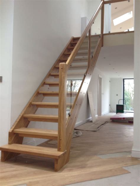 Oak Open Tread Staircase For An Open Stringer Staircase Use Simple
