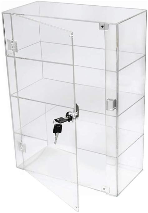 Pc3721 ® 1 High Gloss Clear Acrylic 3 Shelf Display Case With Front