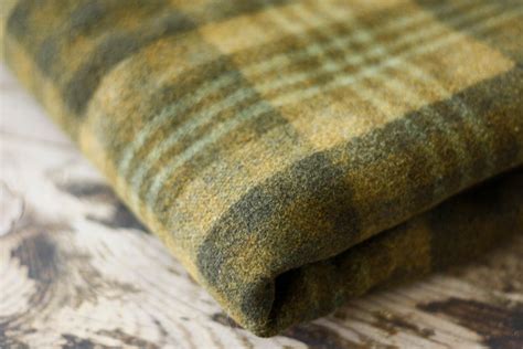 Green Plaid Wool Blanket
