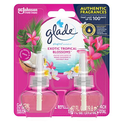 Glade Plugins Refill 2 Ct Exotic Tropical Blossoms 134 Fl Oz Total