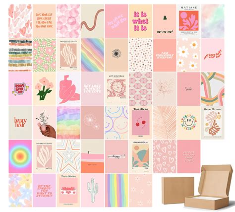 Buy Edus Pink Danish Pastel Room Decor Danish Pastel Wall Collage Kit