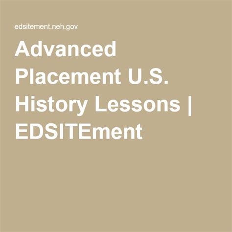 Advanced Placement Us History Lessons Edsitement History Lessons