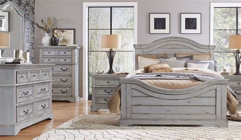Stonebrook Antique Gray Panel Bedroom Set From American Woodcrafters