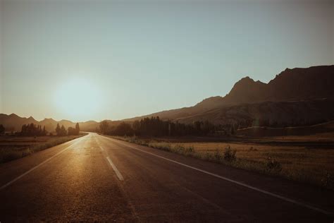 Empty Road With View Of Sunset · Free Stock Photo