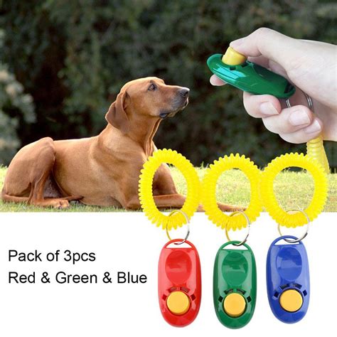 Bseen Pack Of 3pcs Pet Training Clicker With Wrist Strap Big Button Dog