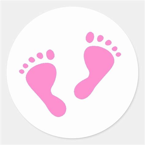 Its A Girl Pink Baby Feet Classic Round Sticker Zazzle
