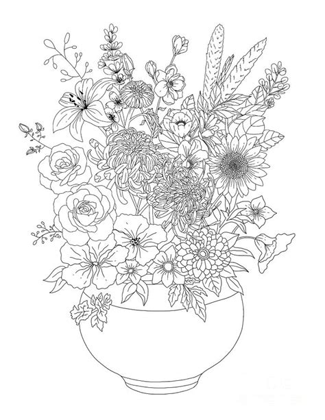 Flower Vase Adult Coloring Pages Coloring Pages