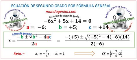 Ecuación De Segundo Grado Y Fórmula General