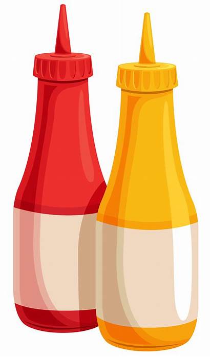 Ketchup Mustard Clipart Bottle Clip Bottles Transparent