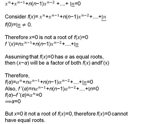 show that the equation{ x } { n } n{ x } { n 1 } n n 1 { x } { n 2 } underline { n } 0