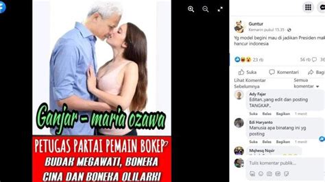 Gambar Ganjar Peluk Mantan Bintang Film Dewasa Maria Ozawa Beredar Di