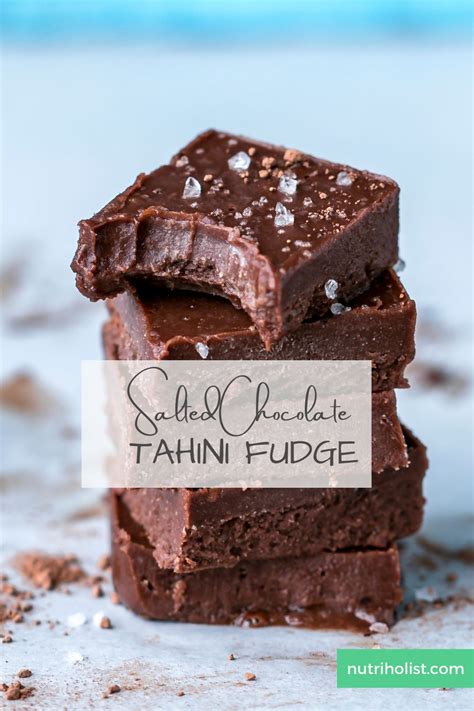 Salted Chocolate Tahini Fudge Nutriholist